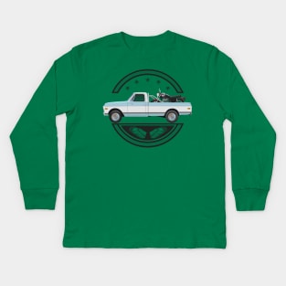 1972 Chevrolet C10 with 1970 Triumph Bonneville Kids Long Sleeve T-Shirt